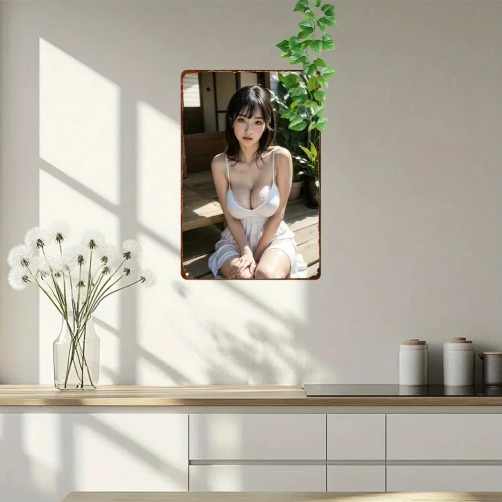 

Anime Girl Retro Metal Sign 20x30cm - Vintage Wall Decor for Home Garage Cafe Man Cave, Ideal Gift for Anime Fans