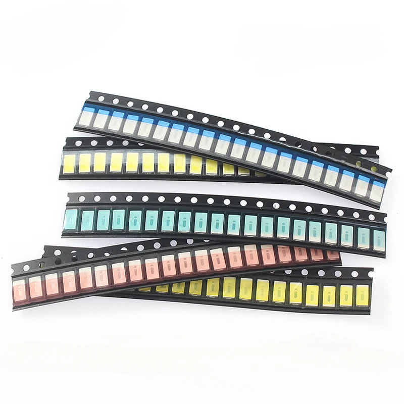 LUABEI 100pcs 0603 0805 1206 1210 5730 5050 SMD LED Light Emitting Diode Kit 5 colors Miniature LED Red White Yellow Green Blue