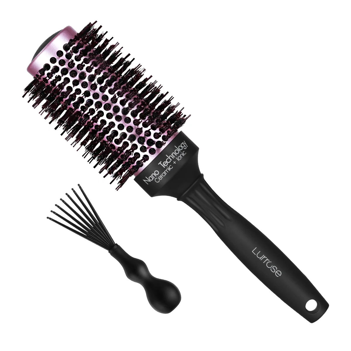 

Roller Hair Brush Ceramic Brush with Boar Bristle Large Round Brush for Hair Styling