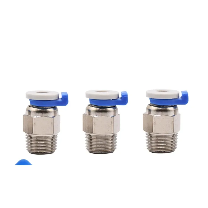 PC4-01 Pneumatic Fitting M10 Thread Straight Quick Connector with Buckle for 3D Printer Extruder Compatible with Creality