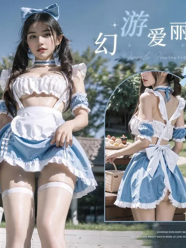 Pleated Lace Bra Sweetheart Maid Uniform Sexy Dress Elegant Sweet Korean Women Dress Fashion Sexy 2023 New Tops 8NCK