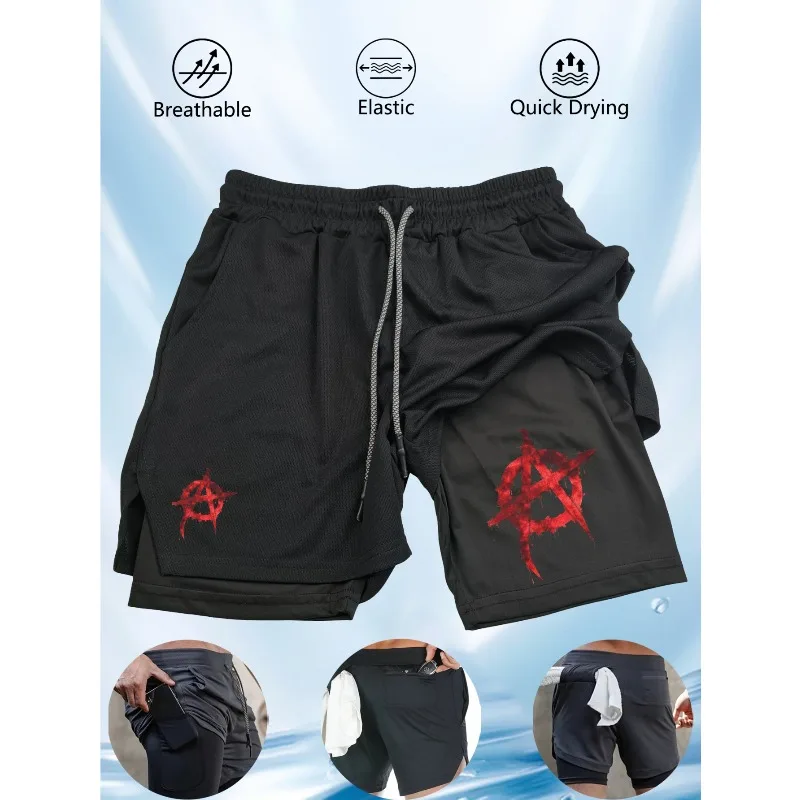

Casual Running Shorts | Fitness Training Men's Personalized Double-layer Sports Shorts Summer Running Training Fitness Shorts