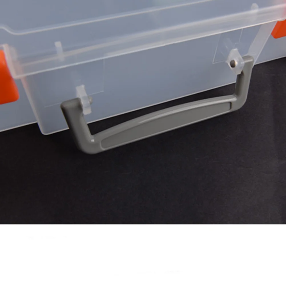 

Plastic Storage Box Rectangular Hard Plastic Hinged Lid Buckle Closure Portable Case for Puzzles Crayons Figures Storage