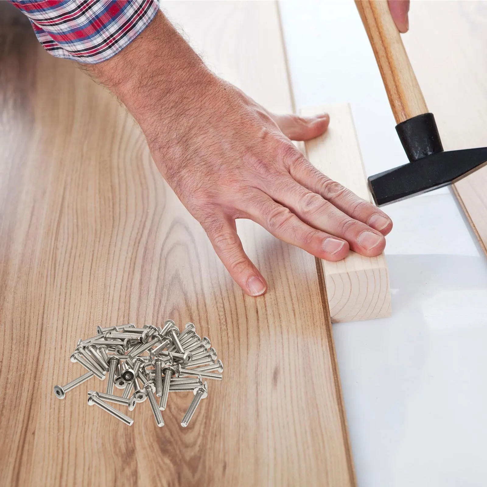 

50 шт. винт с шестигранной головкой M6X40, мебельный винт из нержавеющей стали для деревянной мебели, двухъярусная кровать, крепежная фурнитура с резьбой