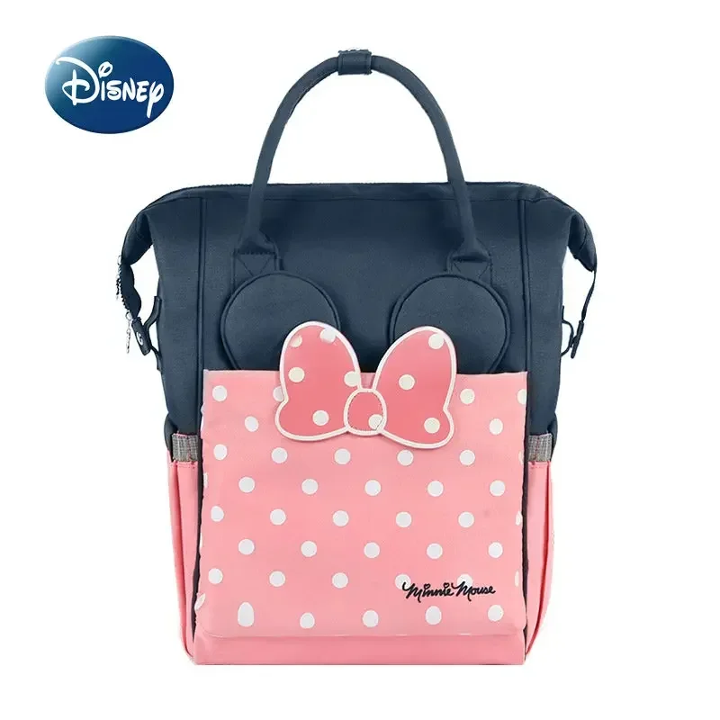 Disney Minnie Original Diaper Bag Backpack Luxury Brand 3D Diaper Bag Cartoon Fashion Baby Bag Large Capacity Multi Function