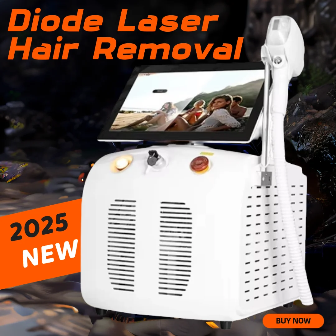 

2025 портативный 4 волны диодный лазер для удаления волос 808 нм 755 нм александритовый лед титан постоянный безболезненный для тела и лица ‌