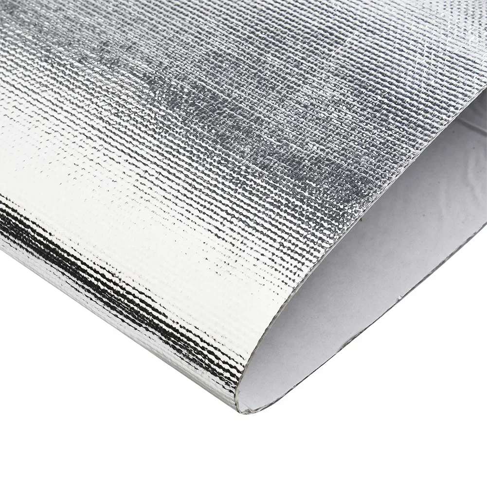 25x50cm Car Heat Protection Film Fireproof Heat Insulation Mat E-glass Fabric With Aluminum Coated High Temperature Resistant