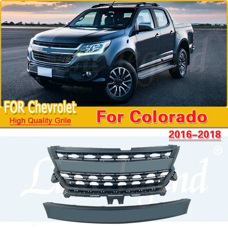 

For Chevrolet Colorado S10 2016-2018 Car Front Racing Facelift Mesh Grille with ABS Front grille trim accessories