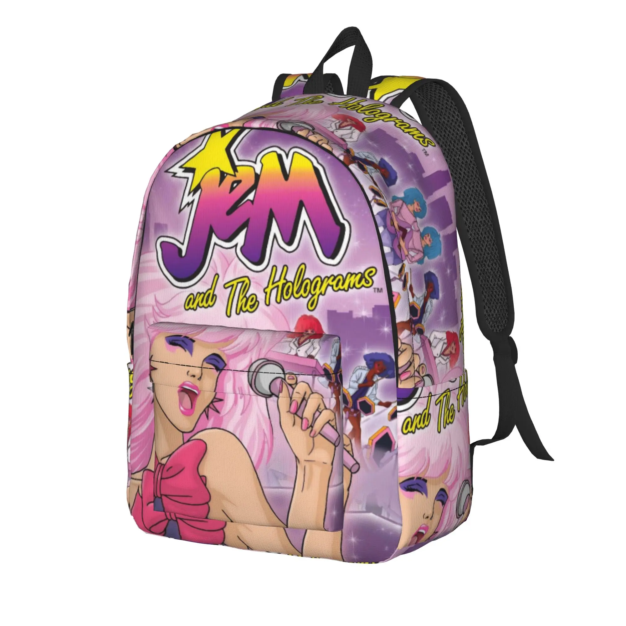 Jem And The Holograms Backpack for Men Women Teenage High School Business Daypack  Laptop Computer Canvas Bags Outdoor