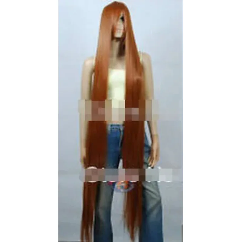 Extra long chocolate brown cosplay wig