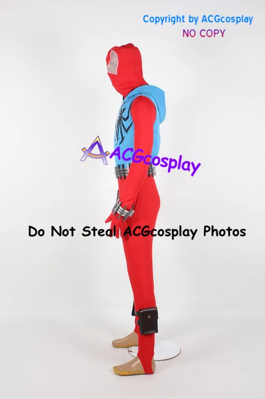 Scarlet Spide r Cosplay Costume acgcosplay Include Belt Prop and Head Mask view 2