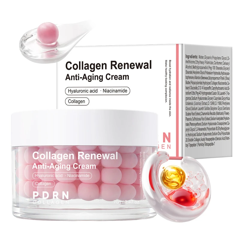 PDRN Centella Asiatica Vitamin C Collagen Capsule Cream Korean Salmon Gentle Soothing Face Cream Moisturizing Nourishing Skin