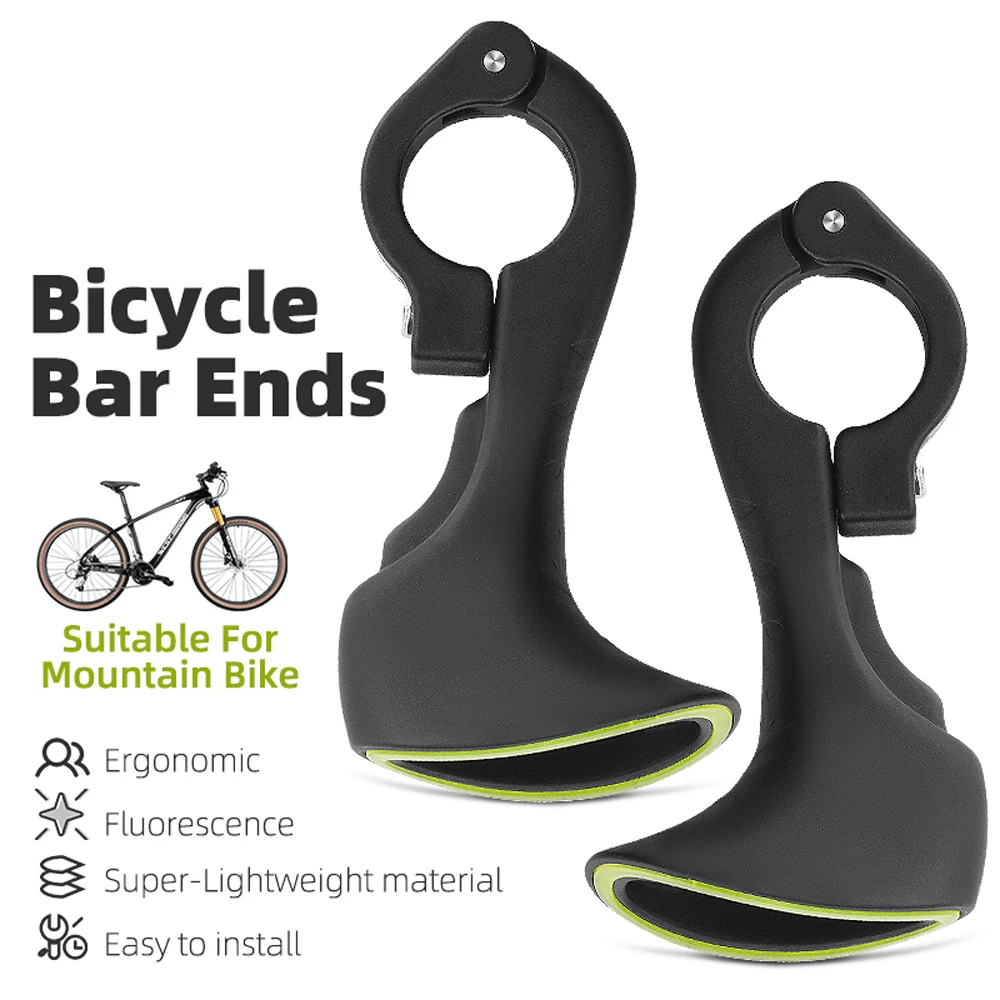 Comfortable Fluorescence Bicycle Bar Ends Ergonomic Design Bike Handlebar Nylon Bicycle Handle Bar Grips Cycling Accessory