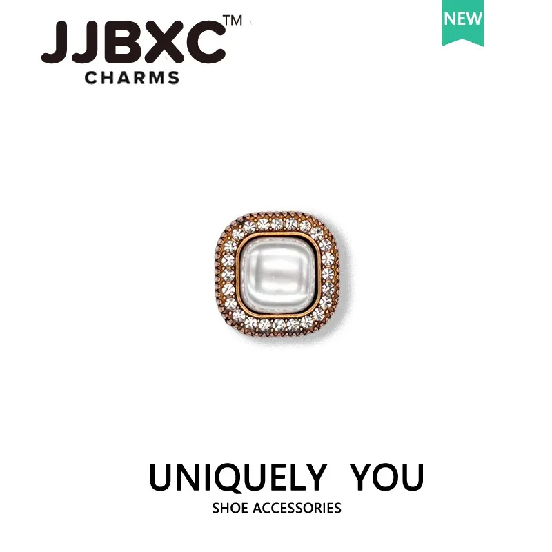 معدن JJBXC سحر إبزيم حذاء إكسسوارات الأحذية المعدنية الرجعية لؤلؤة النحل فراشة DIY الأزياء والأحذية الزينة