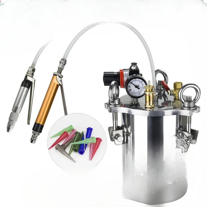 Stainless steel pressure barrel, glue gun, glue filling barrel, manual glue valve 3L/5L, high/low flow rate