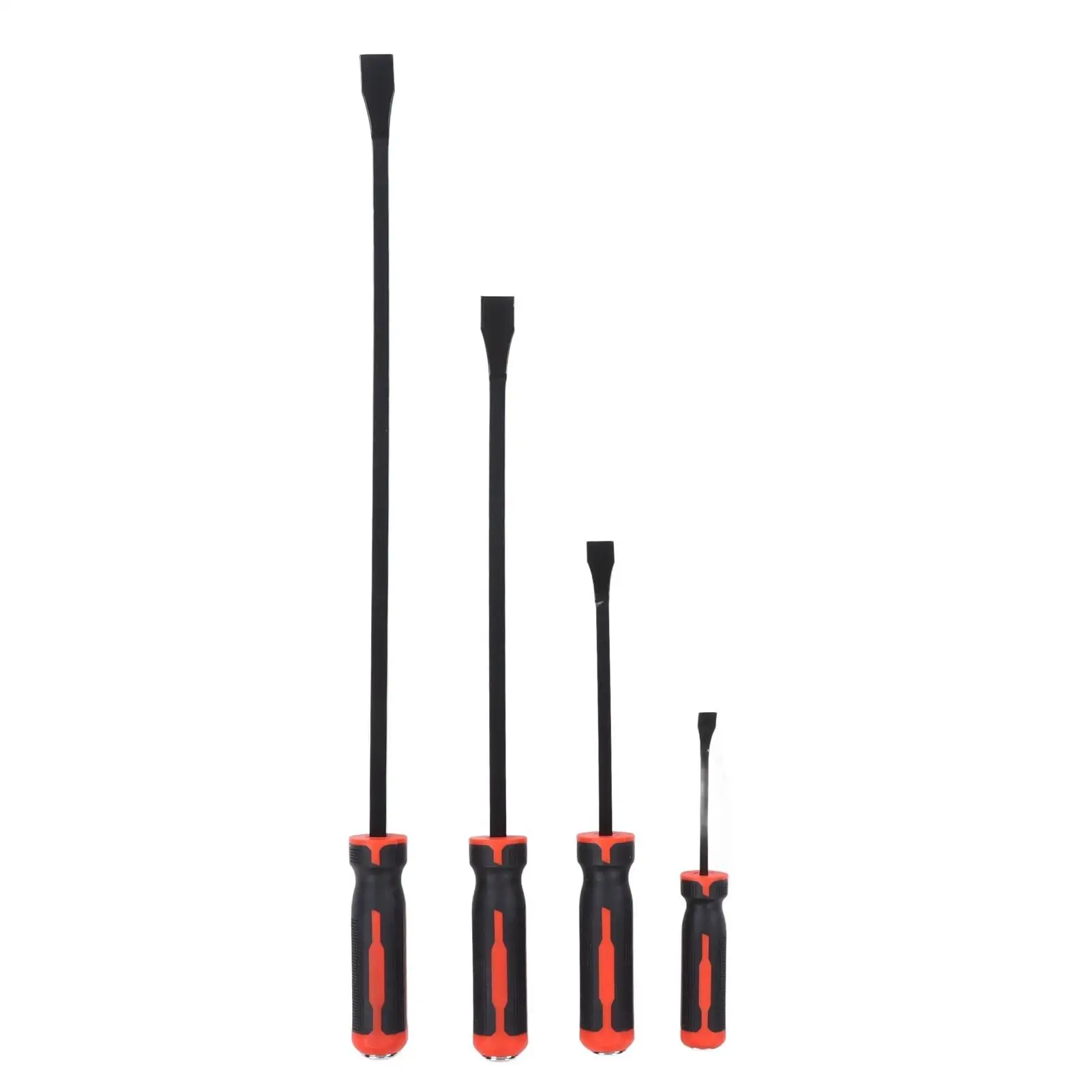 4Pcs Angled Pry Bar Set - 8in, 12in, 18in, 24in - 60HRC Reinforced Curved Tire Repair Tool Kit