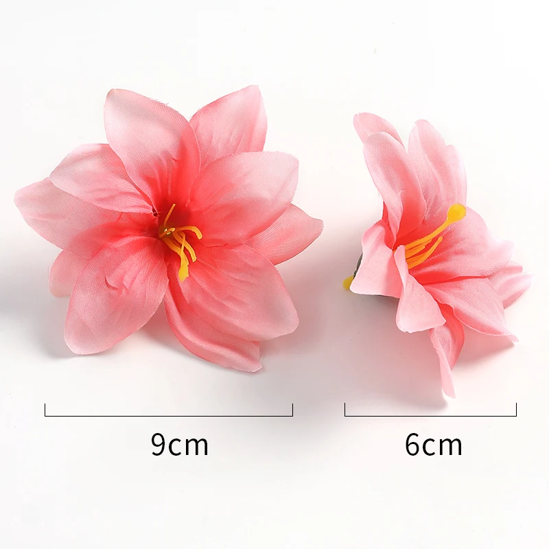 5/10pcs künstliche 9cm Seiden köpfe Blumen Hochzeit Haus Zimmer Garten Dekoration Braut Lilie DIY gefälschte Blume Sammelalbum Zubehör – Detail 2
