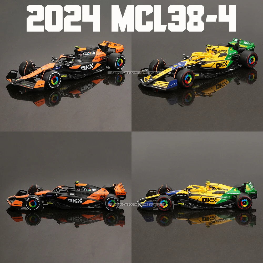 Bburago 1:43 2024 F1 McLaren MCL38 # 4 Lando Norris # 81 Oscar Piastri Legierungsauto Druckguss-Modell Spielzeug Sammlerstück – Detail 4