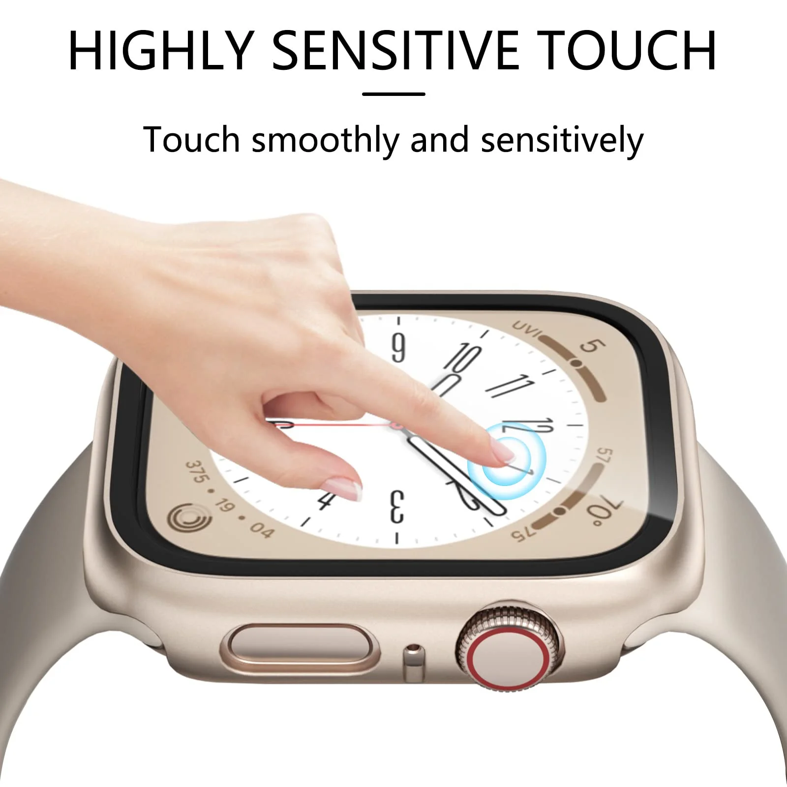 Vidro + capa para apple watch 8 7 45 44 41 40 38 42mm capa protetora de tela pc iwatch série 3/4/5/6/se/7/8 acessórios para smartwatch