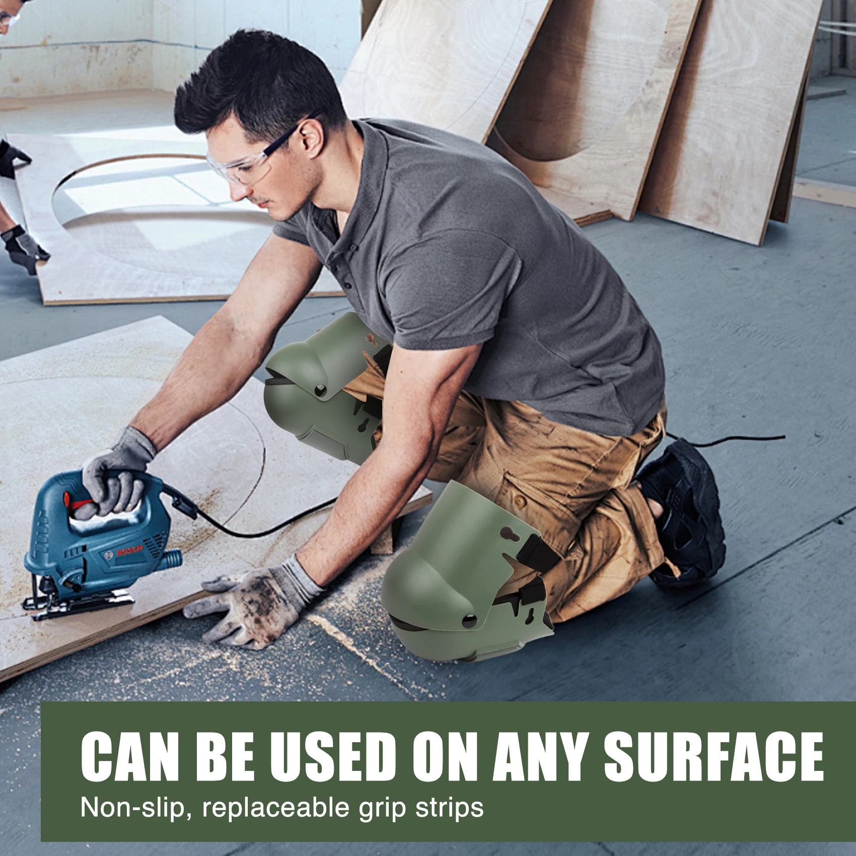 وسادات ركبة شديدة التحمل مع أشرطة قوية مزدوجة قابلة للتعديل، وسادة إسفنجية EVA، تصميم مضاد للانزلاق لإصلاح أرضيات البستنة في المنزل #6