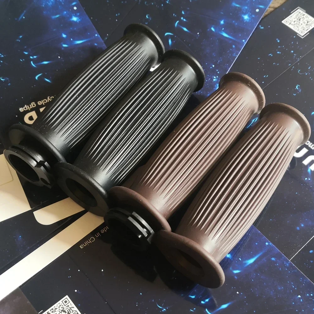 

New Vintage Cafe Racer Motorcycle Hand Grips Rubber Handle Bar 7/8" 22mm for CG125 CB400
