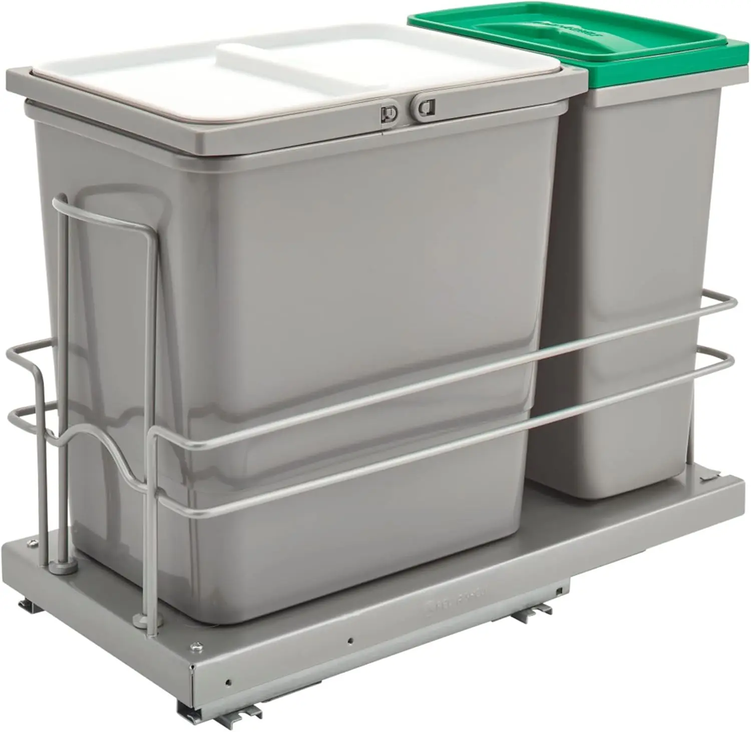 

Undermount Pullout 15L Trash & 8L Recycle Bin with Soft-Close Slides, Reduced Depth