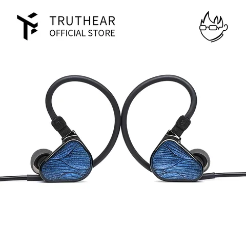 Écouteurs TRUTHEAR Zero:BLUE2 avec double transducteurs dynamiques LEMs, câble détachable, intra-auriculaires, connecteur 0,78 mm 2 broches et prise jack 3,5 mm