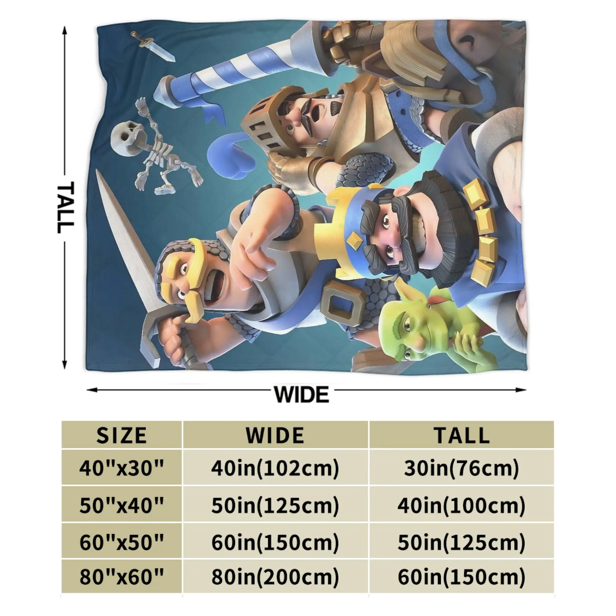 Clashs Royales عفريت البطانيات الصوف طباعة تنفس سوبر لينة رمي بطانية للفراش سيارة لحاف #5
