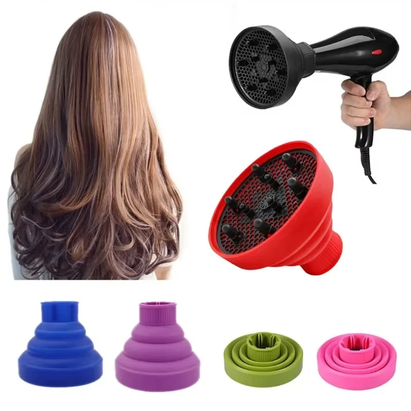Universal Silicone Hairdryer Diffuser Salon Tool Adjustable Temperature Resistant Scalable Hair Drying Diffuser
