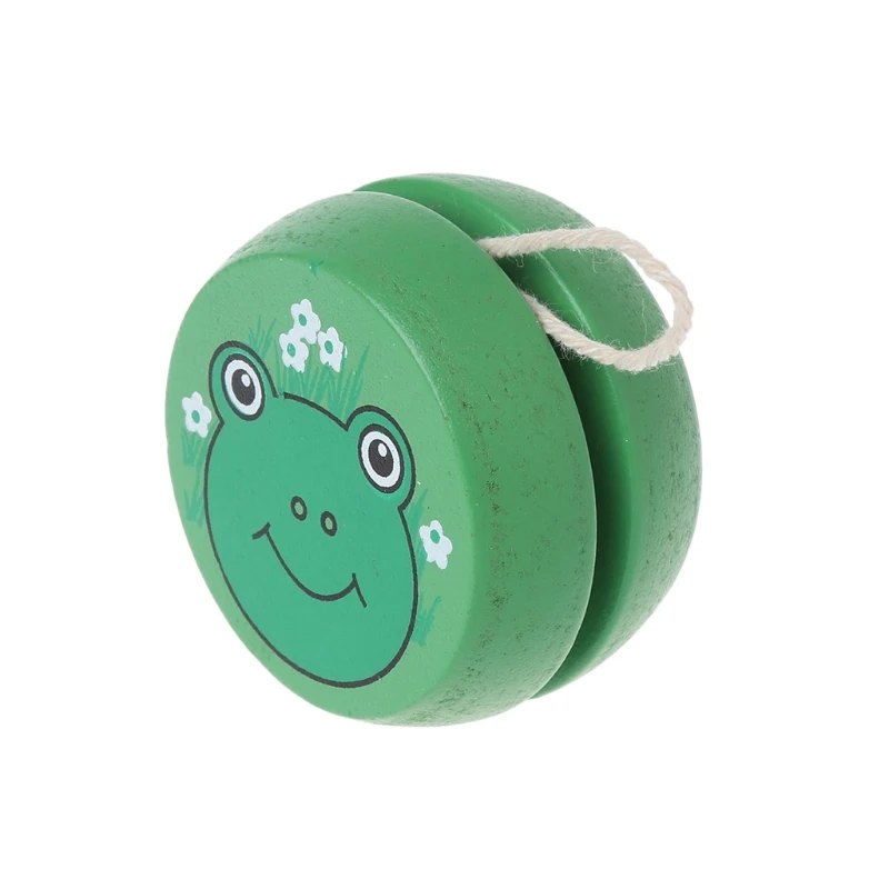 Yoyo de madera con estampado de animales para niños, juguetes de mariquita, Yoyo creativo, regalo divertido