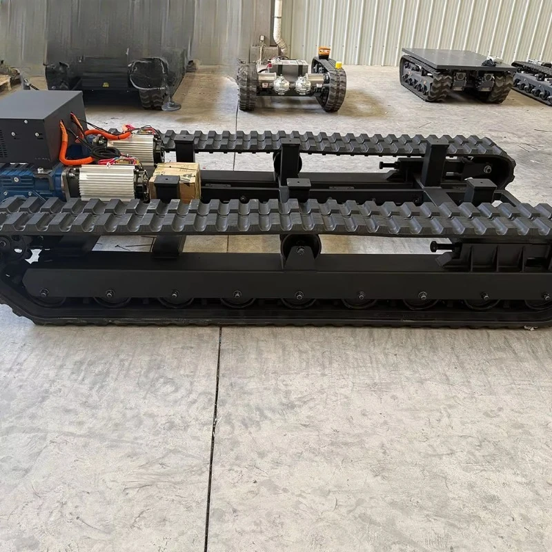 Best Selling Customizable Engineering Rubber Track Chassis High Load Resistant Break 10kw AC Motor Off Road Equipment Refitting