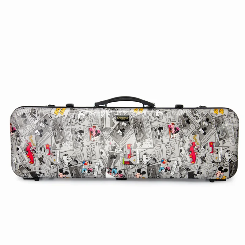 CHRISTINA Violin Case 4/4 Size Cartoon Pattern Rectangular Waterproof Hybrid Carbon Fiber Accessories Bag Double Shoulder VB43