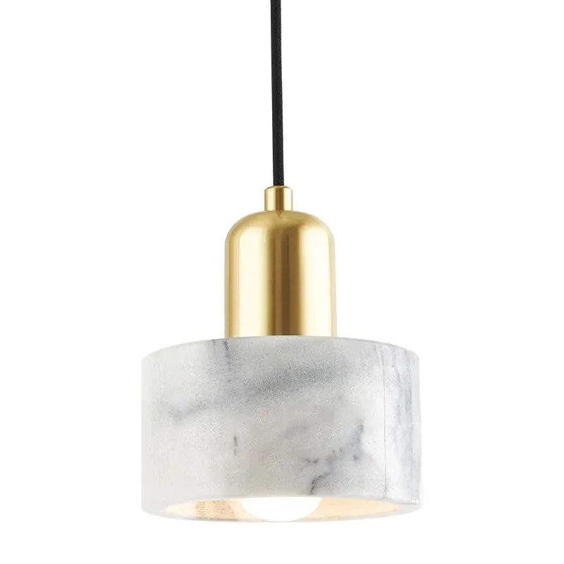 Natural Marble Nordic Minimalist Modern Bedroom Bedside Chandelier Villa Light Luxury All copper Entrance Hallway Small Lamp