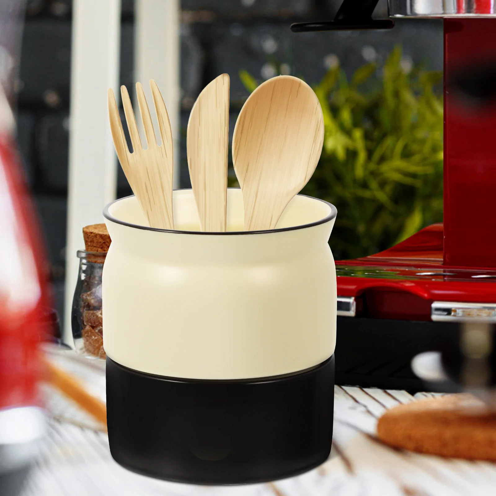Kitchen Utensil Holder Ceramic Cutlery Bucket Large Capacity Organizer Tableware Container Chopsticks Storage Cutlery Bucket