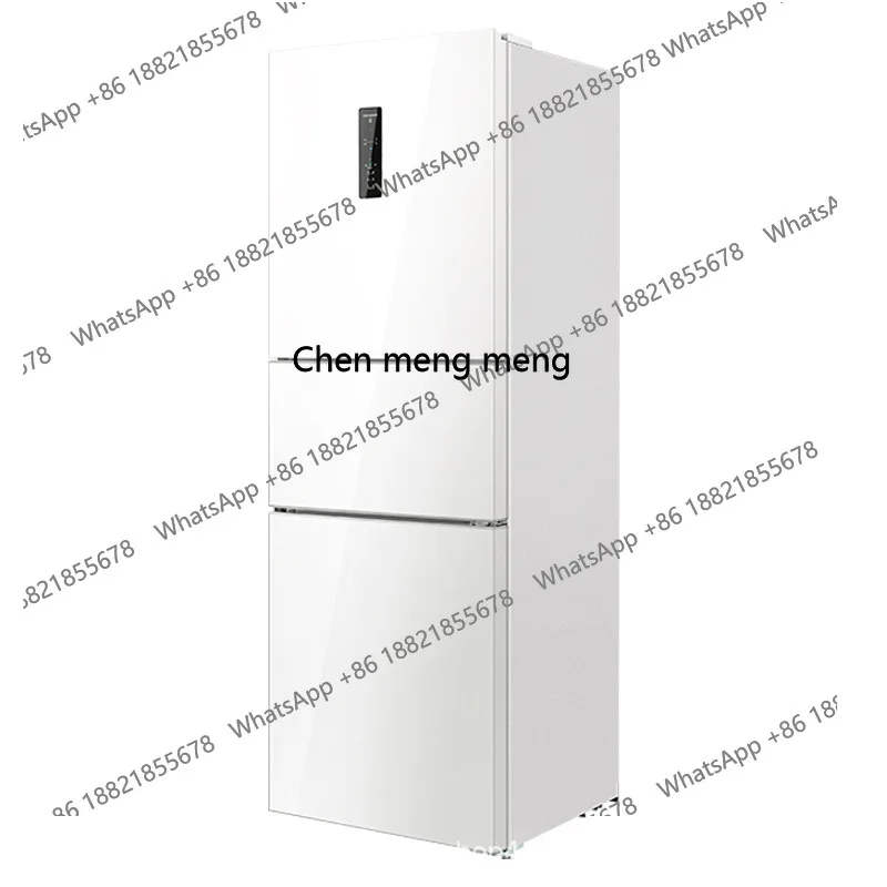 ثلاجة 271 لتر بثلاثة أبواب تحويل التردد المستوى الأول ثلاجة منزلية خالية من الصقيع باللون الأبيض #2