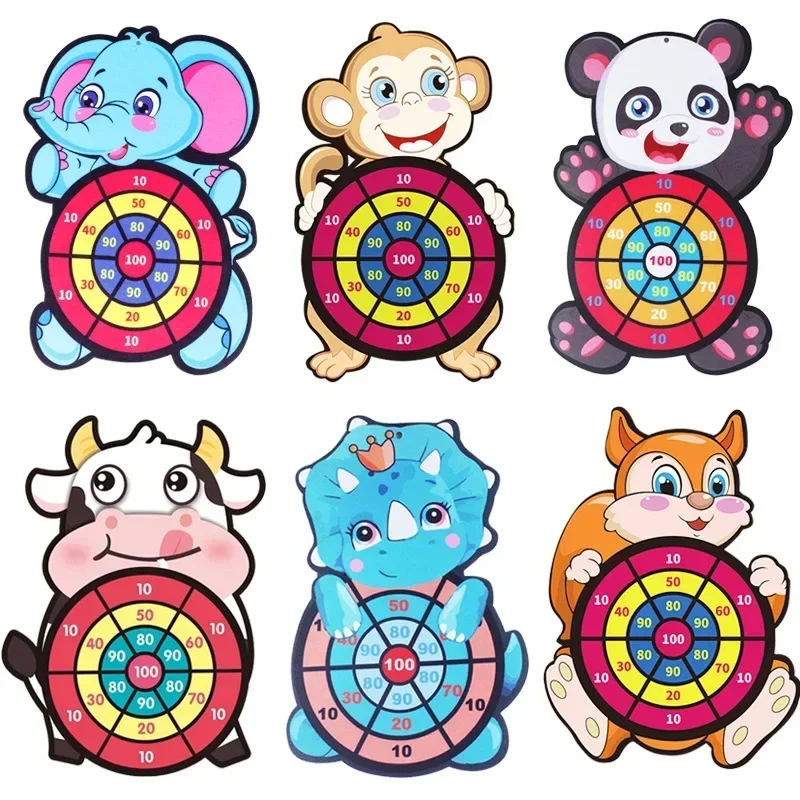 Kids Party Sticky Ball Set Washable Cloth Dartboard Group Competition Game Birthday Party Toy for 3-8 Year Olds