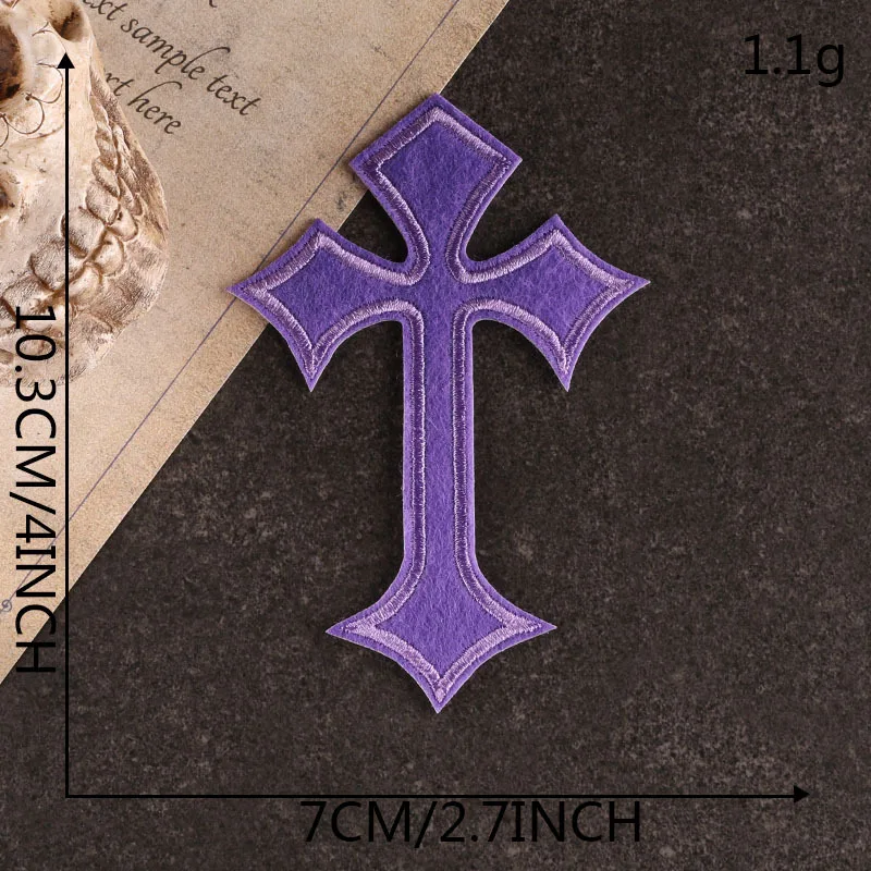Patch Thermocollant Hard Rock Bibel Stich für Kleidung Eisen auf Kreuz Stickerei große Menge Lot Designer kleine Nähen DIY Schmelzbar – Detail 10