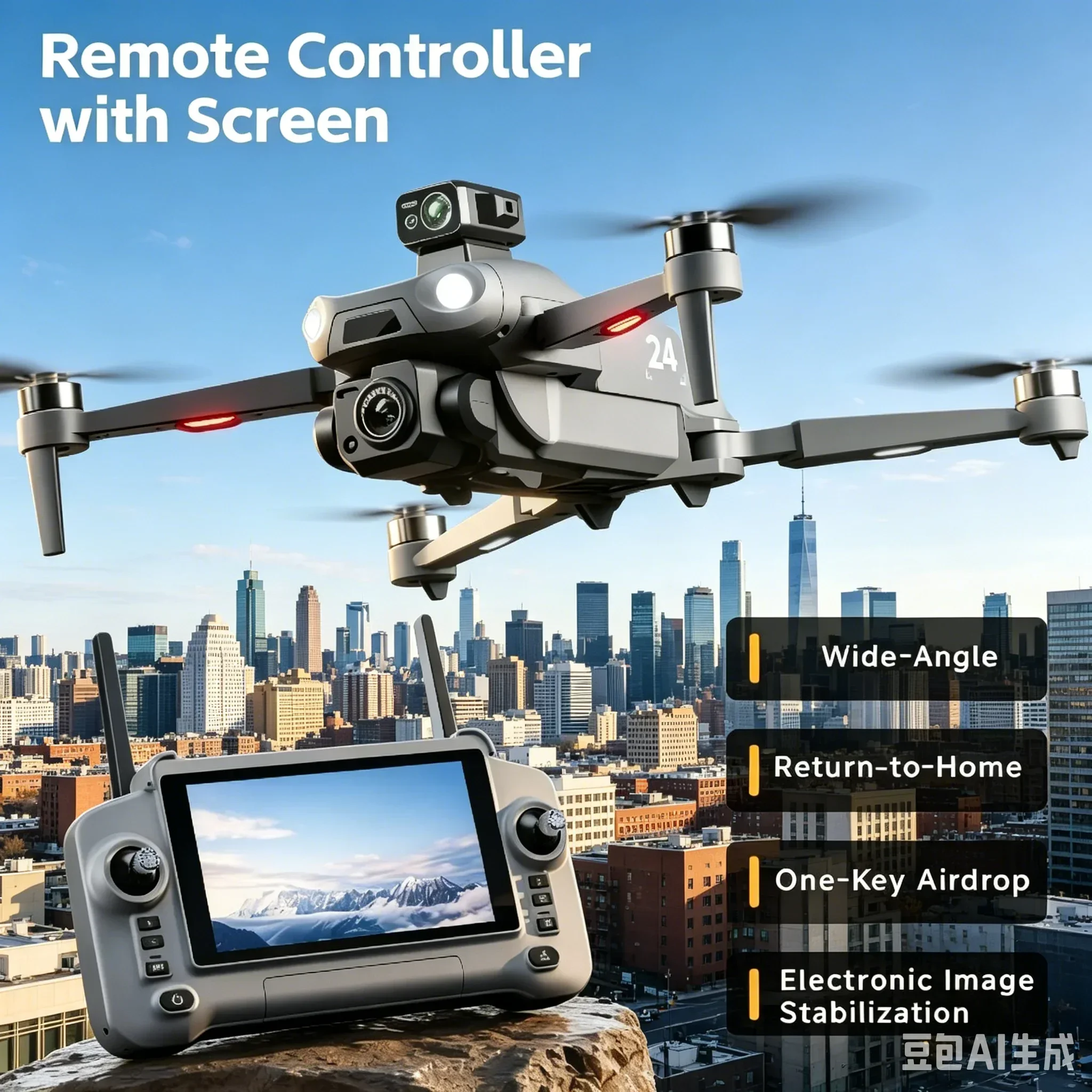 S159 GPS Drone, HD Dual Camera Professional Quadcopter, 360° All-Round Obstacle Avoidance, Brushless Foldable Drone, Built-in Screen Remote Controller, 5G WiFi FPV, Outdoor Aerial Photography RC Aircraft, Adult Kids Toy, Overseas Warehouse Fast Shipping