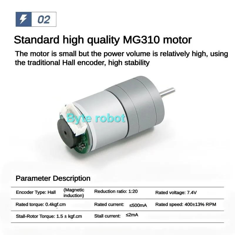 Carrello di bilanciamento della ruota 2WD MG310 motore Encoder auto bilanciamento Robot Car per Robot STM32 Kit fai da te per regolazione dei parametri PID LQR