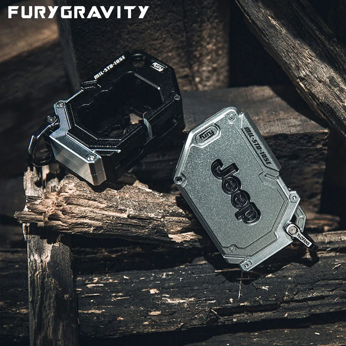 FURYGRAVITY Guscio chiave tattico in alluminio lavorato CNC per Jeep Wrangler JK/JL/JT Rubicon/Sahara/Gladiator