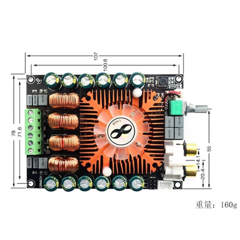 1PCS TDA7498E DIGITAL AMPLIFIER BOARD 2X160W STEREO BTL220W SINGLE CHANNEL HIGH POWER DIGITAL AMPLIFIER