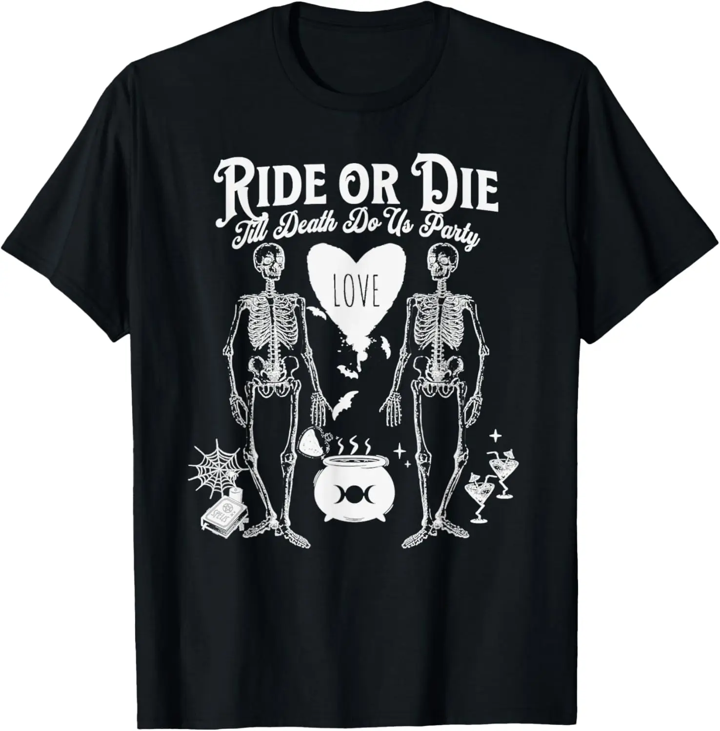 Bride or Die Gothic Witchy Halloween Bachelorette Party Gift T-Shirt