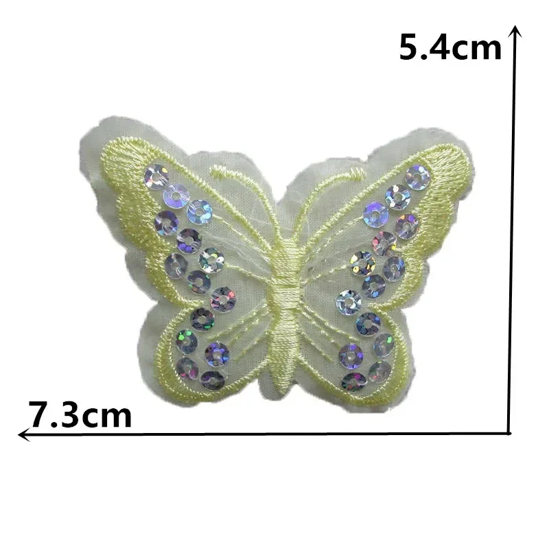 Butterfly Sequined Patch Embroidery Decoration Jeans Jacket Badge Hot Melt Adhesive DIY Craft Supplies Repair  Hole Accessories