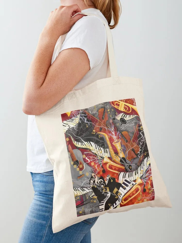 

Musical Instruments Jam Session Tote Bag Handbags Women's handbag Custom bag shopper bag women canvas