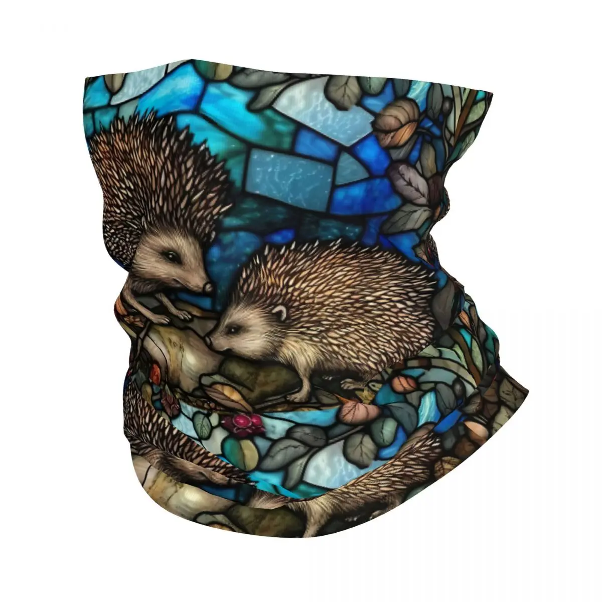 Hedgehogs Stained Glass Thin Bandana Neck Gaiter Wrap Scarf Headband Neck Cover