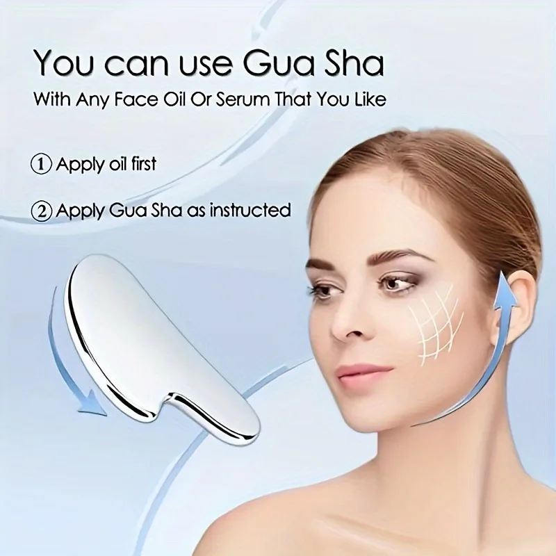 

1 шт., инструменты для соскабливания лица из нержавеющей стали, металлический скребок для лица, массажный скребок, косметические инструменты