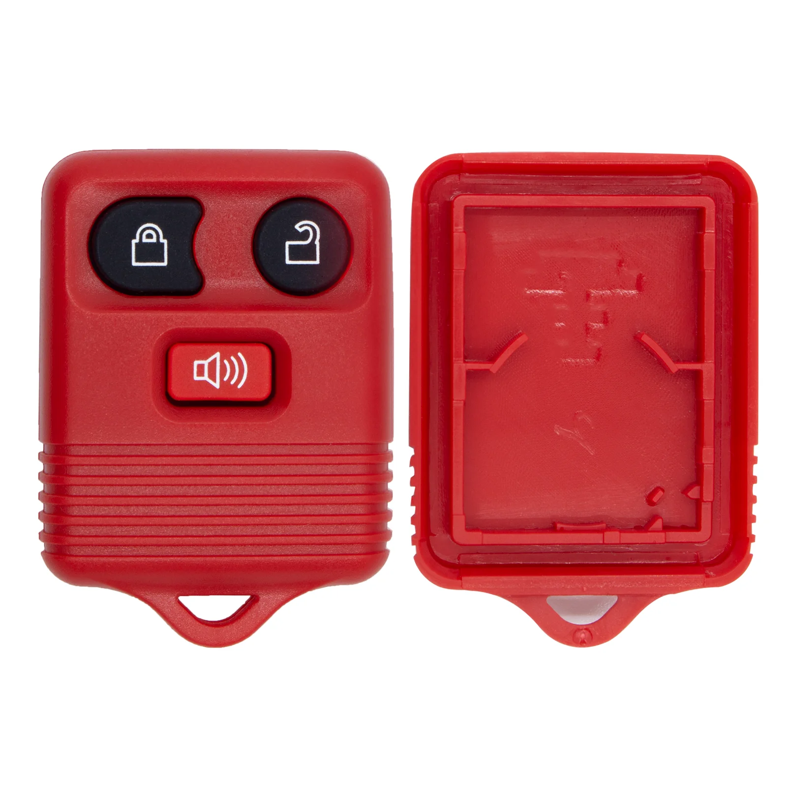 3 Button Red Key Shell Case Car Remote Vehicle Key Case No Circuit Board for Ford E-Series Ranger Expedition Lincoln Town