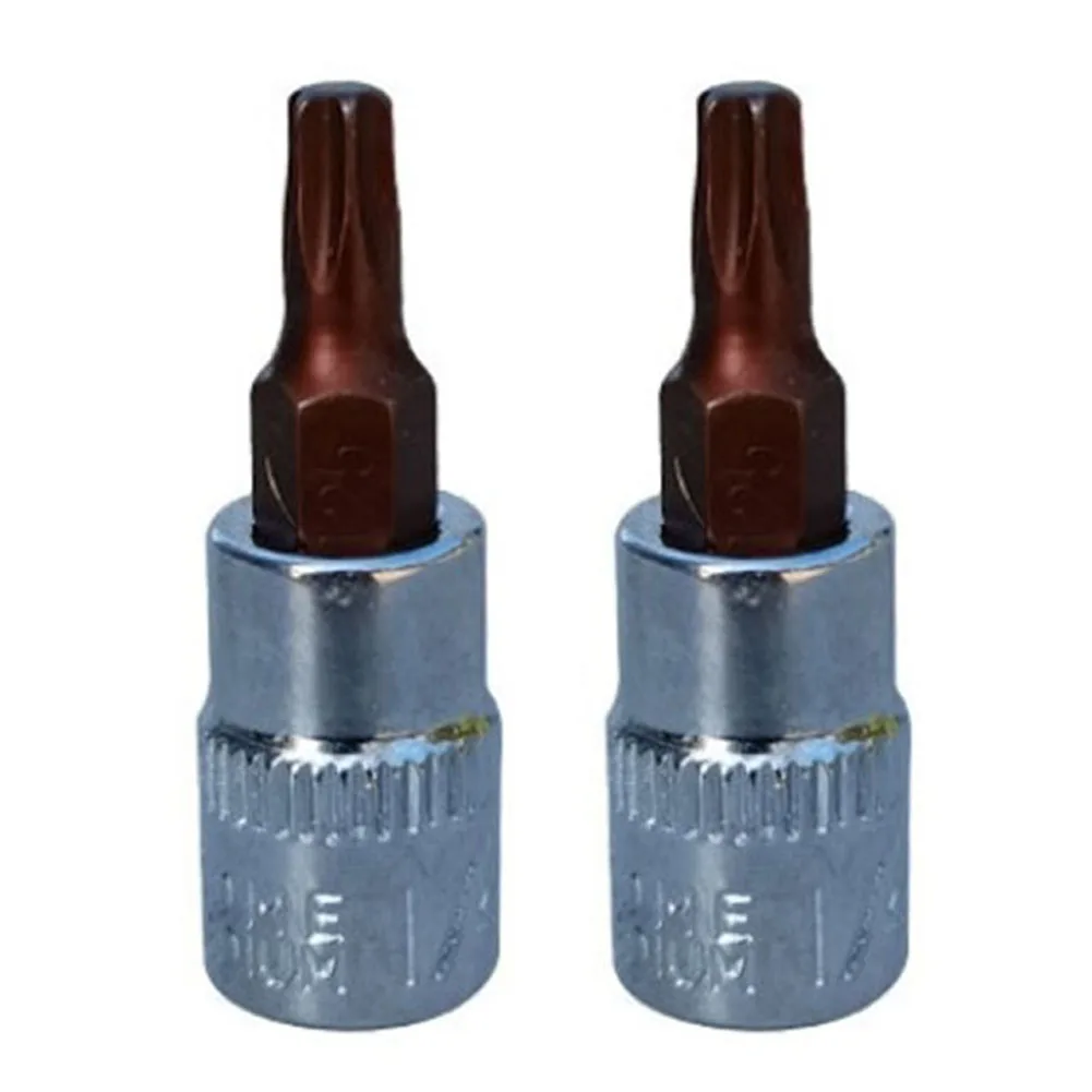 2pcs Torx Screwdriver Bit Sockets 1/4 Inch Sockets Bits Adapter T8-T40 For Home Furnishing Repair Work Hand Tools