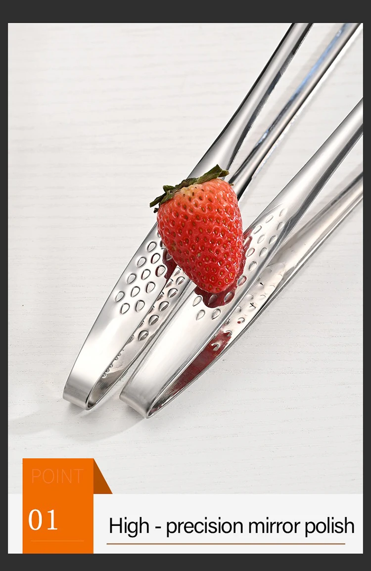 Edelstahl Küchenzange BBQ Grill Fleisch Grill Zange Clip Lebensmittel Utensilien Kochen Pinzette Lebensmittel Zange CFQJ002 – Detail 8