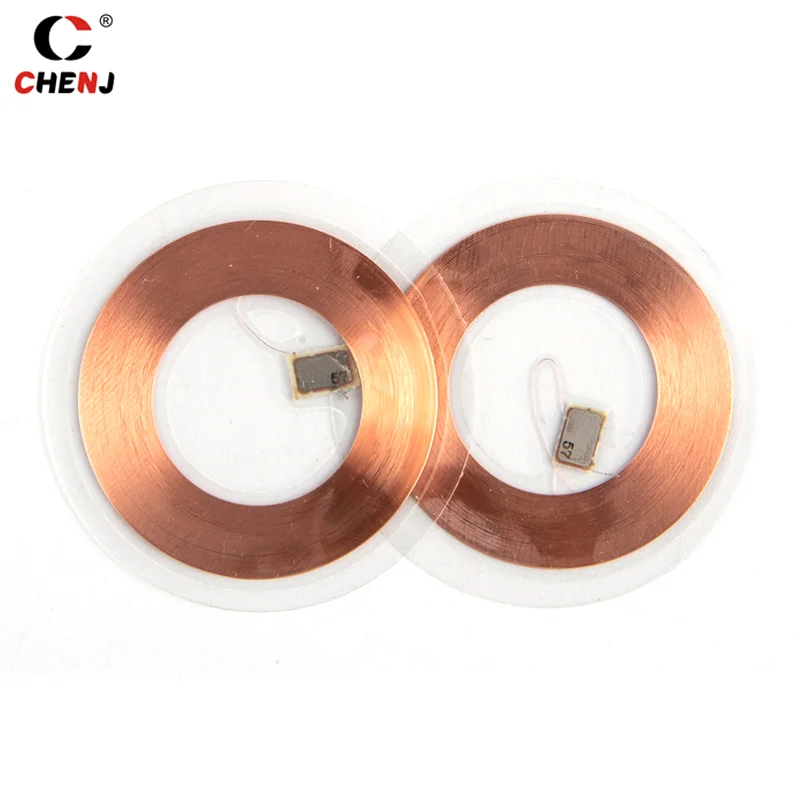 5Pcs 125KHz ID T5577 Writable Rewritable Copper Coil Coin Card Keyfob RFID Ultra-thin Cell Phone Access Card 38MM